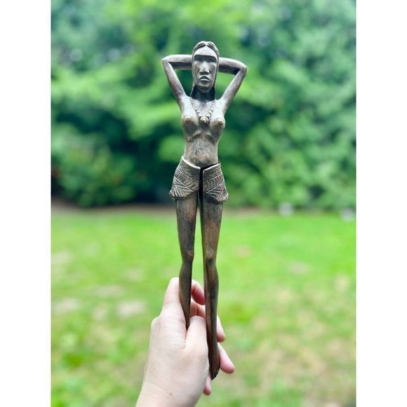 🎃SOLD🎃Nutcracker Unique Wooden Hand Carved Woman Legs - Picture 1 of 7
